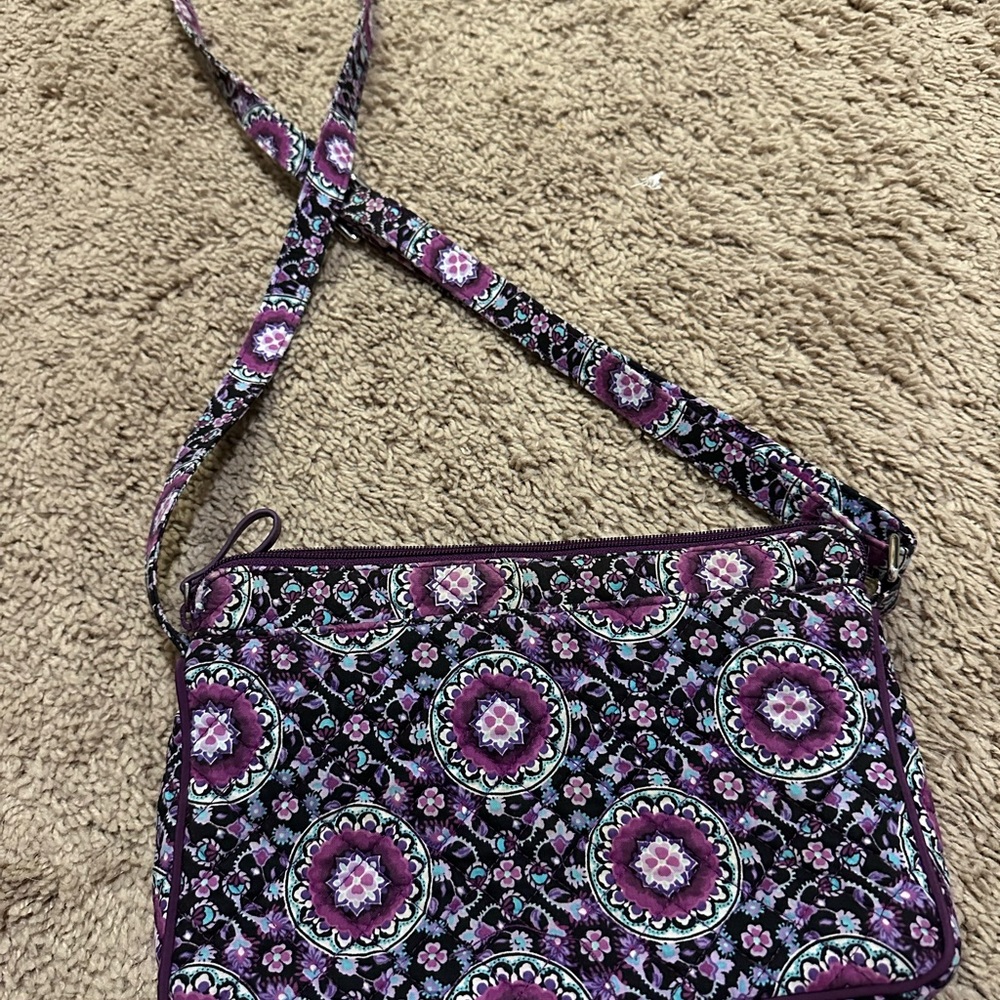Vera Bradley Purple Floral Quilted Crossbody - Picture 2 of 4